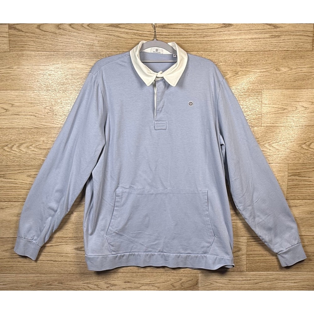Serge Blanco Rugby Sweatshirt Polo Sky Blue French Pullover XL PRL1306A